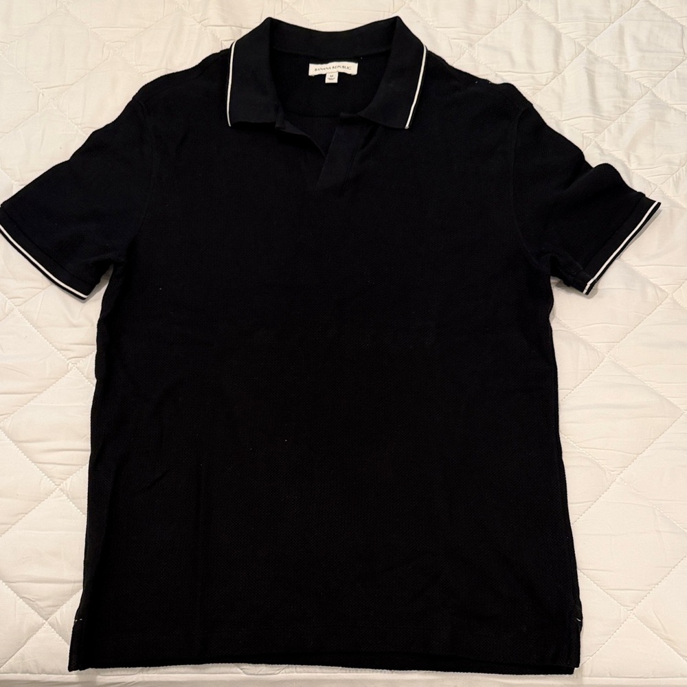 Banana Republic Black Polo with White Trim